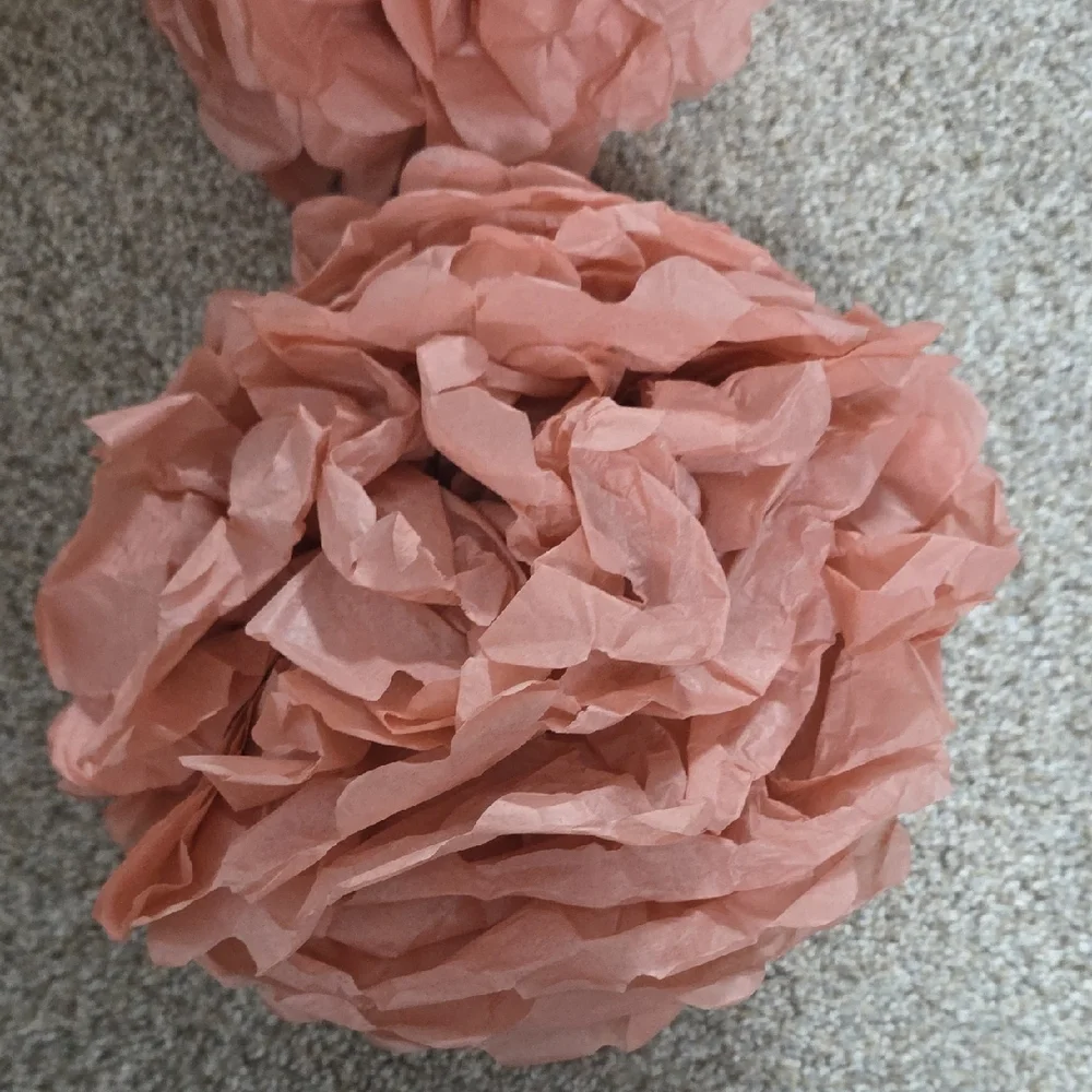 5 Pc. Assorted Pink & Cream Tissue Paper Pom Poms
